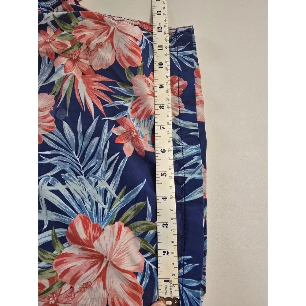 Kirkland Signature Mens XL Tropical Hibiscus Swim Trunks Navy Floral Board Short